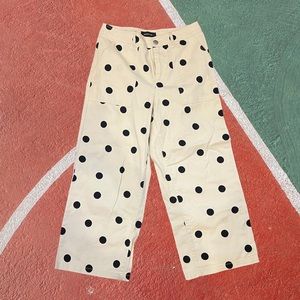 Who what wear polka dot high waisted wide leg jeans